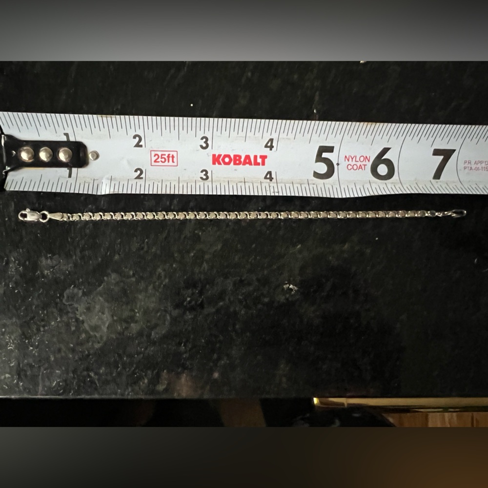 14k white gold heart link bracelet- Turkey 6.5” long - Picture 3 of 4